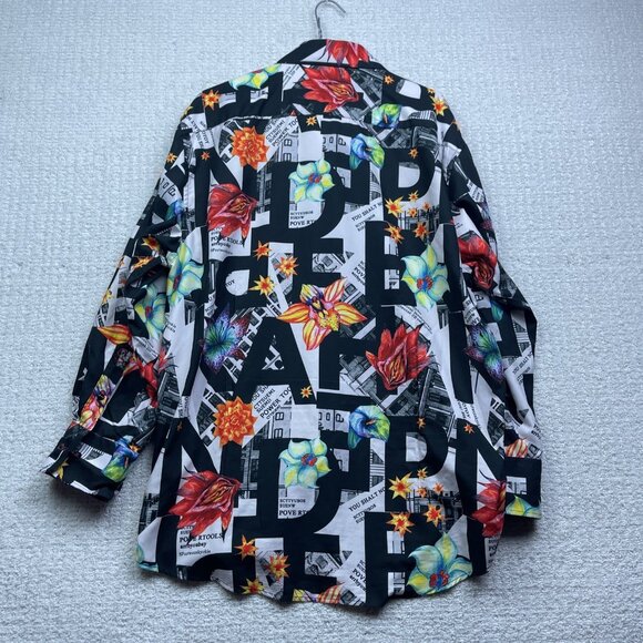 Sugar That Shirt Is Sweet Abstract Floral AOP Colorful Button Up Shirt Men XXL - Picture 13 of 13